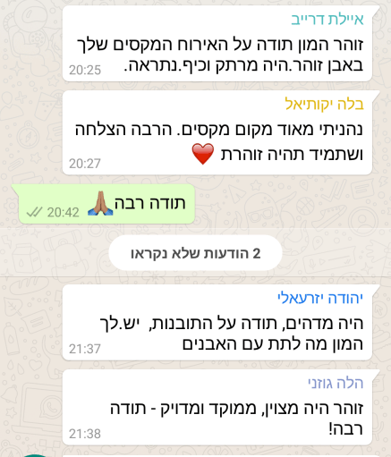 משוב להנחיית קבוצת נטוורקינג באבן זוהר